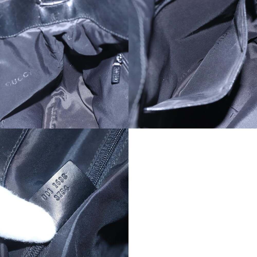 GUCCI Bamboo Hand Bag Nylon Black Silver 001 1638 001 1638 - Picture 12 of 12